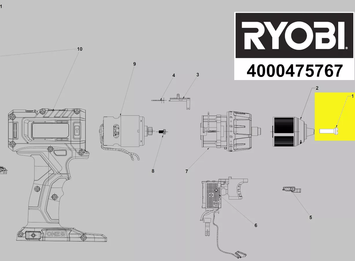 vis fixation mandrin réf. 5131045380 Ryobi